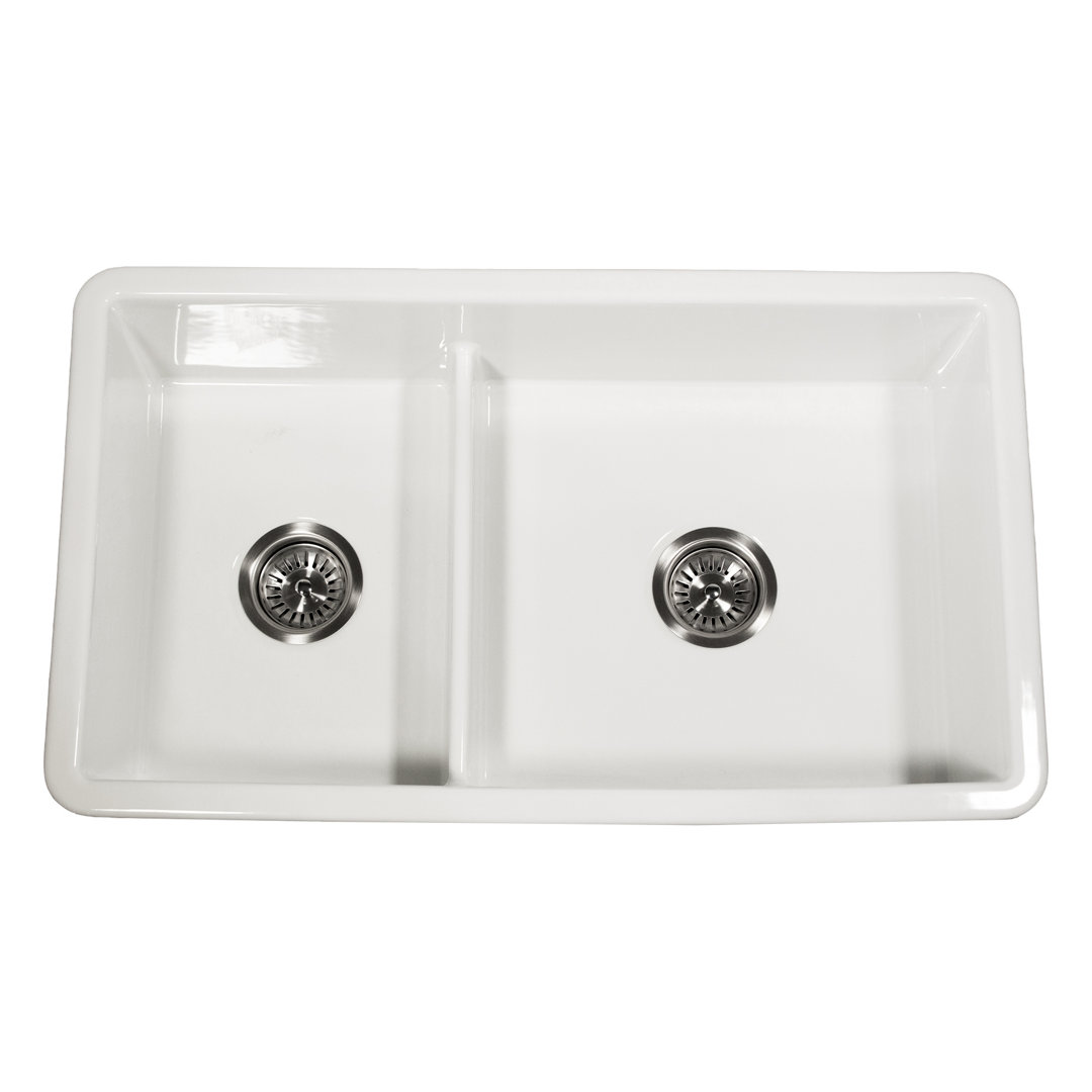 Cape Nantucket Sinks 60/40 Dualmount Fireclay Sink Wellfleet-31OSW